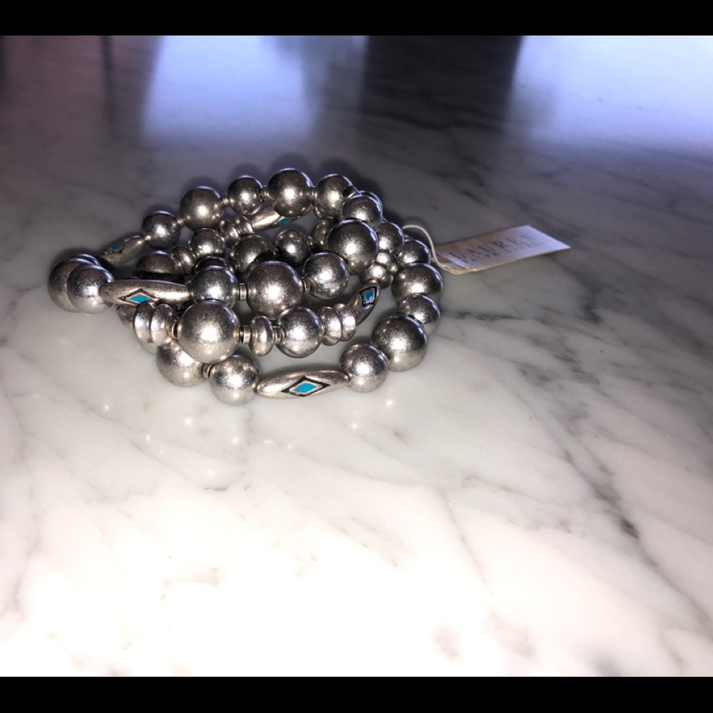 Lauren triple strand beaded bracelet